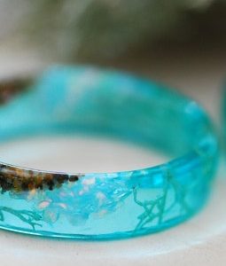 Ocean Resin Ring with Opal, Beach Ring with Sand, Blue Mermaid Ring, Marine Rings for Women, Ocean Gifts for Couple