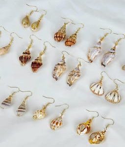 Seashell Earrings/ Summer Boho Earrings/ Gold Seashell Earrings/ Ocean Seashell Earrings/ Beach Earrings/ Natural Seaside Earrings