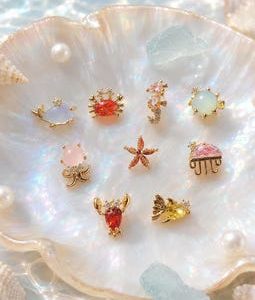 Cute Ocean Animal Stud Earrings 925 Silver Post Seahorse Crab Starfish Whale Dolphin CZ Ear Stack Gift for Women Girls Beach Wear Everyday