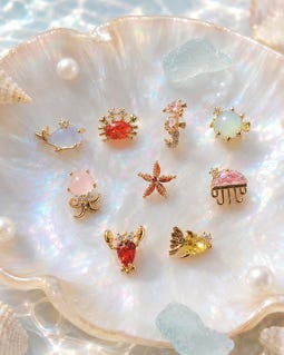 Cute Ocean Animal Stud Earrings 925 Silver Post Seahorse Crab Starfish Whale Dolphin CZ Ear Stack Gift for Women Girls Beach Wear Everyday
