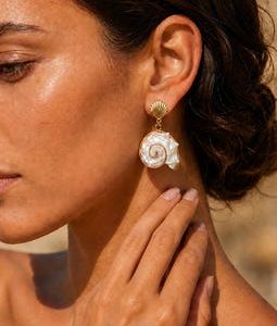 Bohemian White Conch Shell Earrings Waterproof Exquisite Dangles Jewelry Everyday Summer Bridal Ocean Themed Accessories Gifts For Her