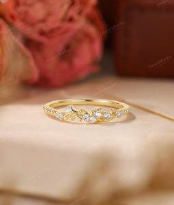 Ocean Wave Wedding Ring - Sea-Inspired Dimond Ring, Beach Splash Band by HENRYROCKY