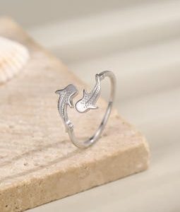 Sterling Silver Whale Shark Adjustable Ring